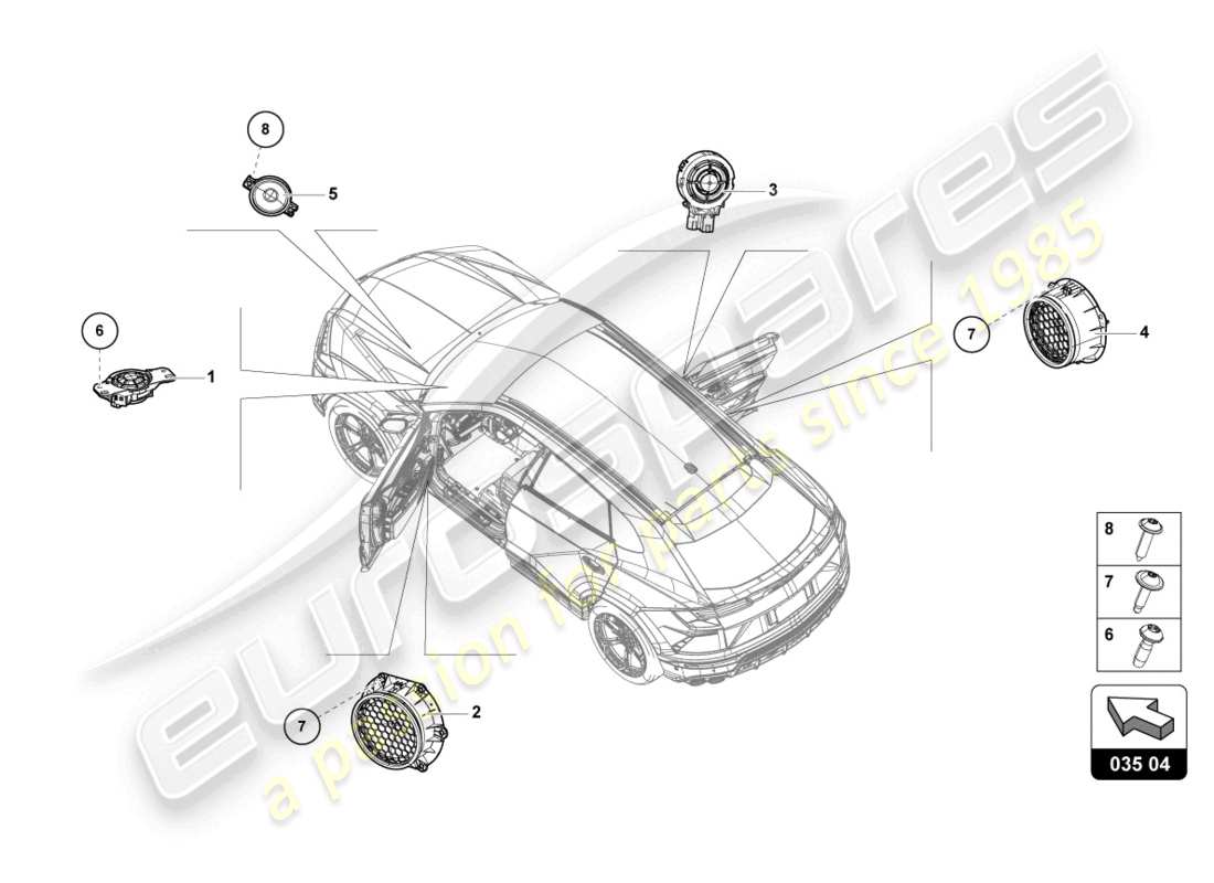 lamborghini urus (2022) electrical parts for audio system part diagram