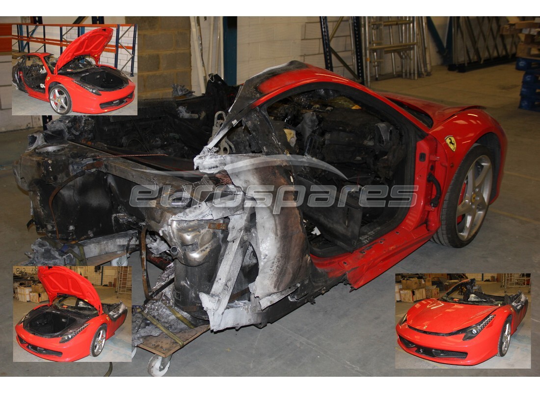 ferrari 458 italia (europe) being prepared for dismantling at eurospares