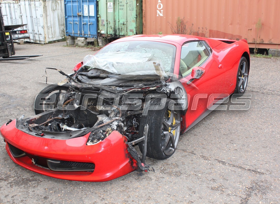 ferrari 458 spider (europe) being prepared for dismantling at eurospares