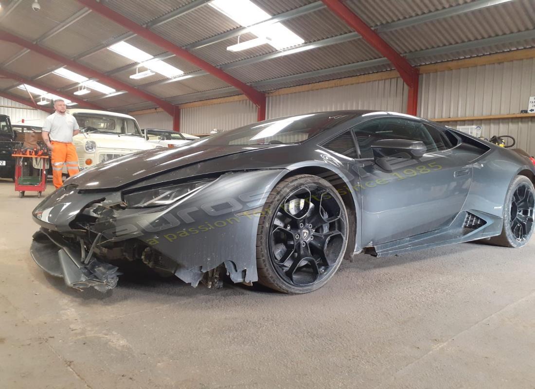 lamborghini 2015 (lp610-4 coupe) being prepared for dismantling at eurospares