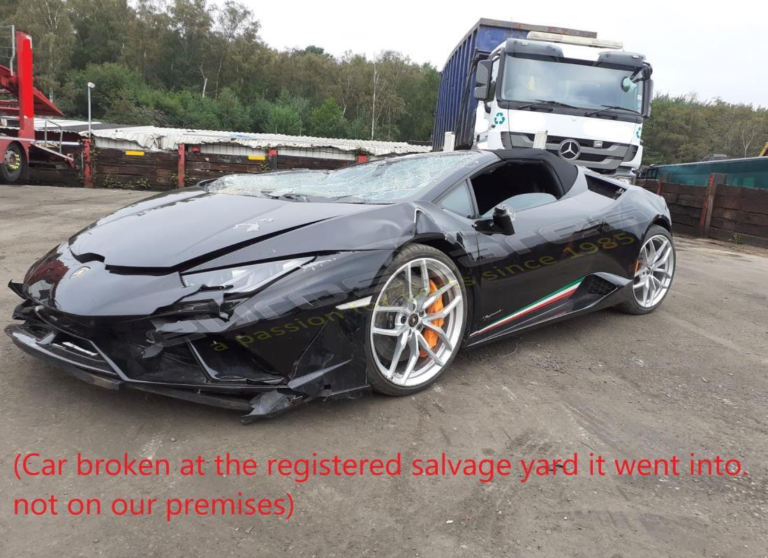 lamborghini 2019 (performante spyder) being prepared for dismantling at eurospares