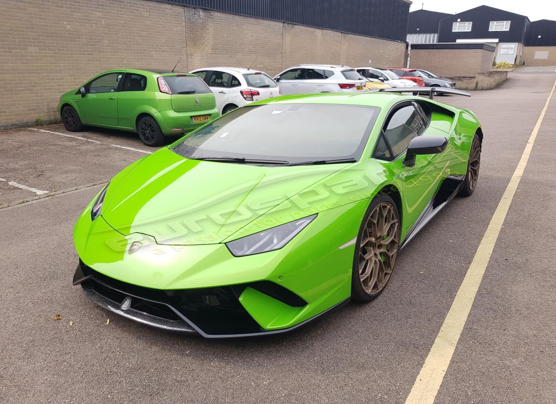 lamborghini 2018 (performante coupe) being prepared for dismantling at eurospares