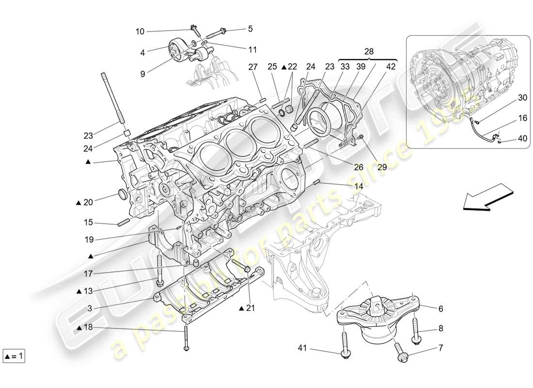a part diagram from the aston martin v8 vantage parts catalogue