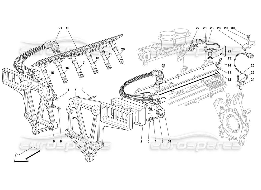 VIEW PARTS DIAGRAMS FROM THE FERRARI F50 PARTS CATALOGUE a part diagram from the ferrari f50 parts catalogue