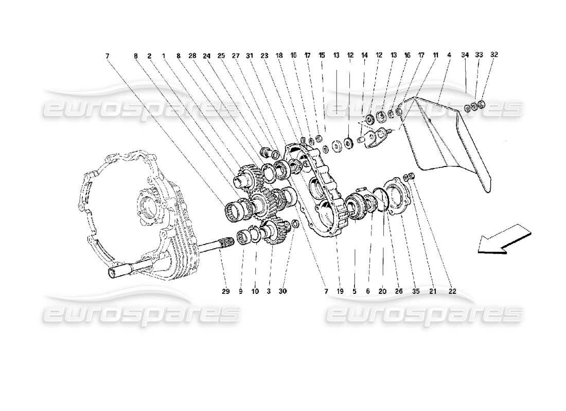 ferrari 512 m gearbox transmission part diagram