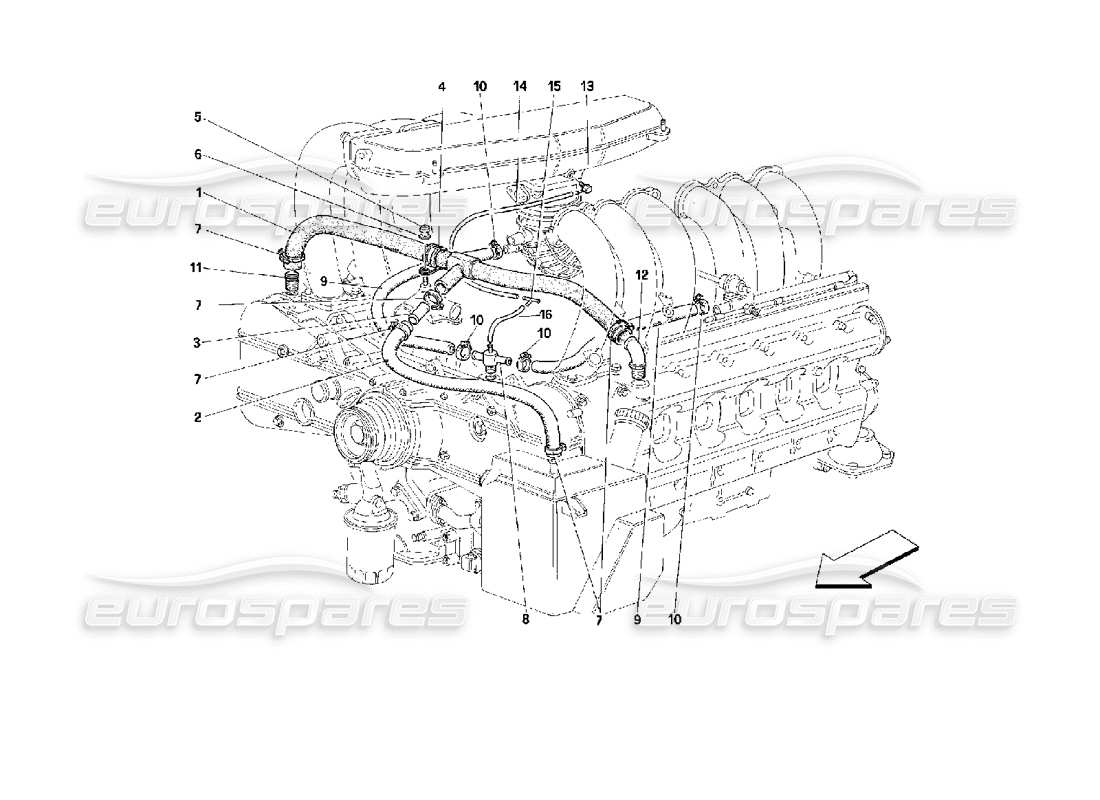 ferrari 512 m blow - by system parts diagram