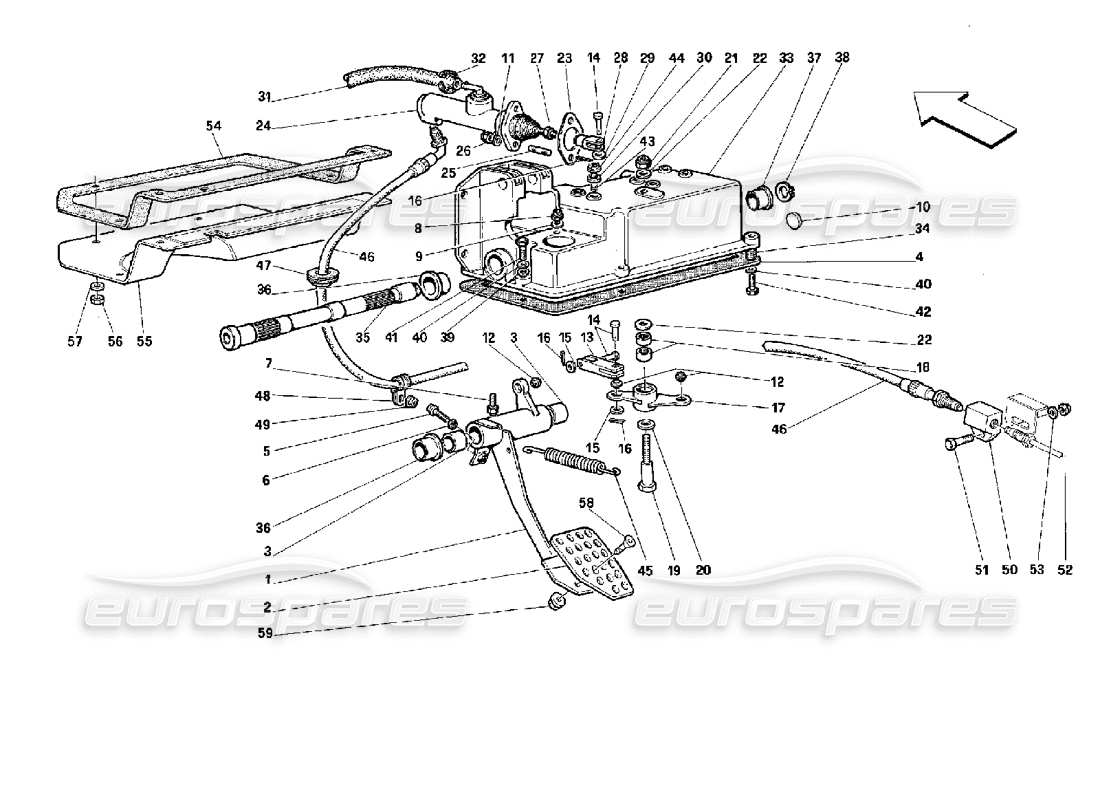 ferrari 512 m clutch release control -not for gd- part diagram