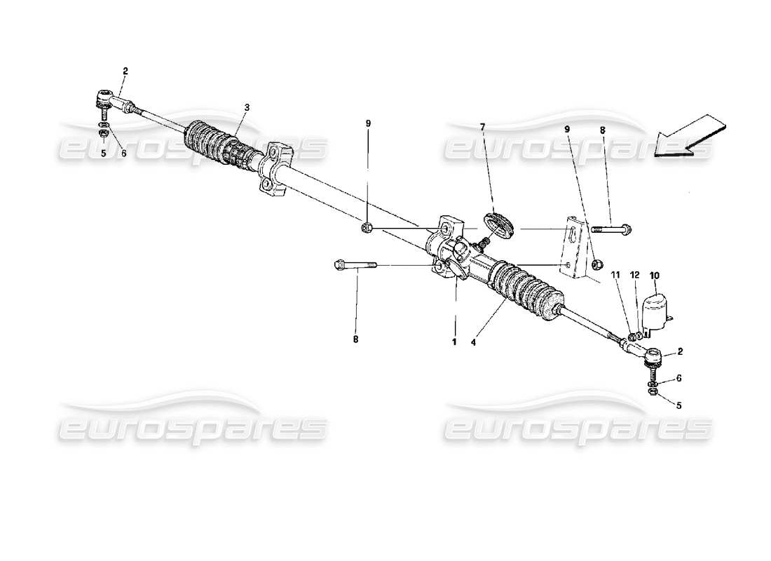 ferrari 512 m steering box and linkage parts diagram
