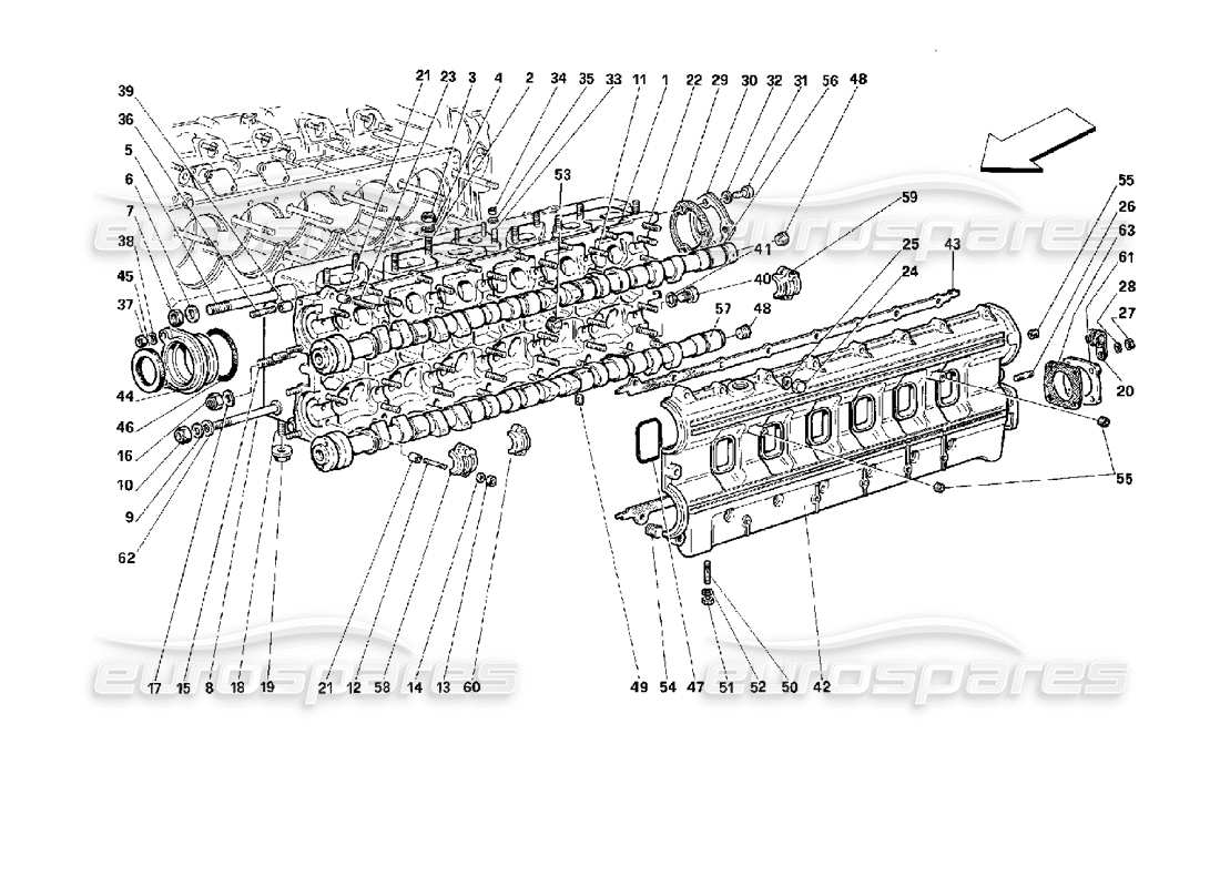 ferrari 512 m left cylinder head part diagram