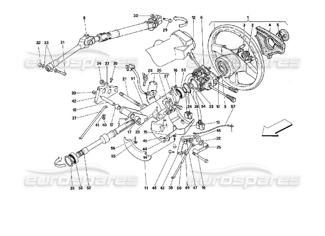 ferrari 512 m steering column part diagram