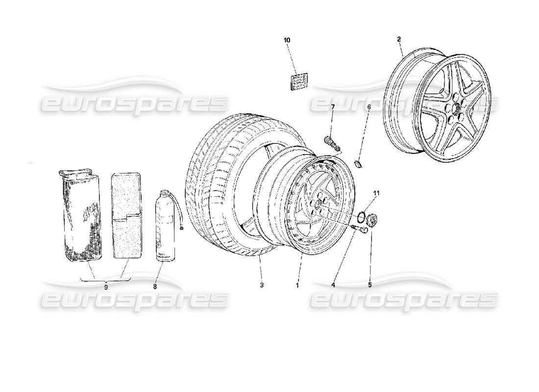 ferrari 512 m wheels parts diagram