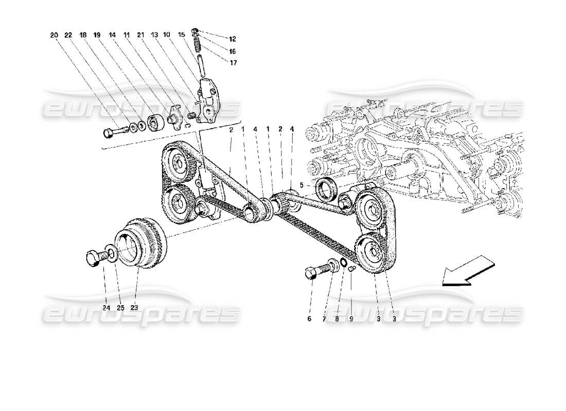 ferrari 512 m timing system - controls parts diagram