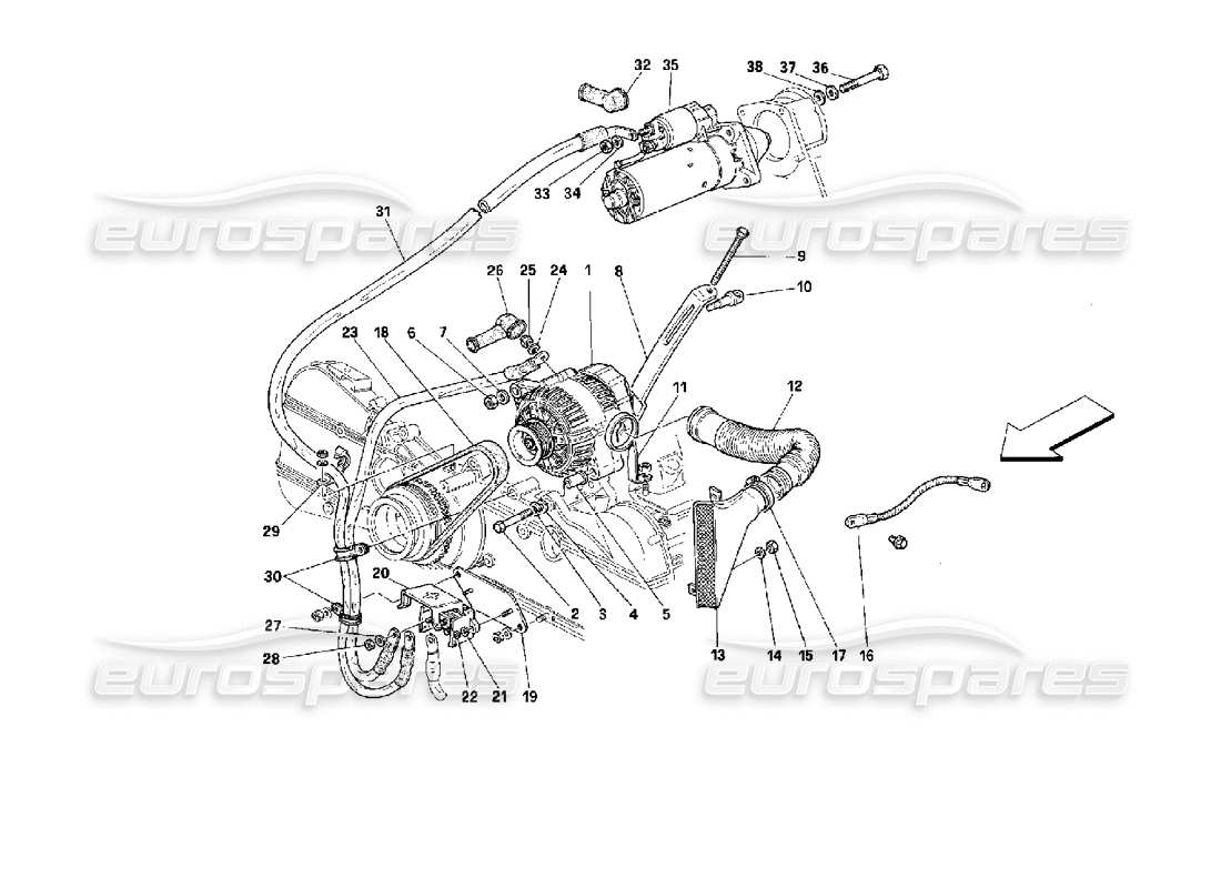 ferrari 512 m current generator parts diagram