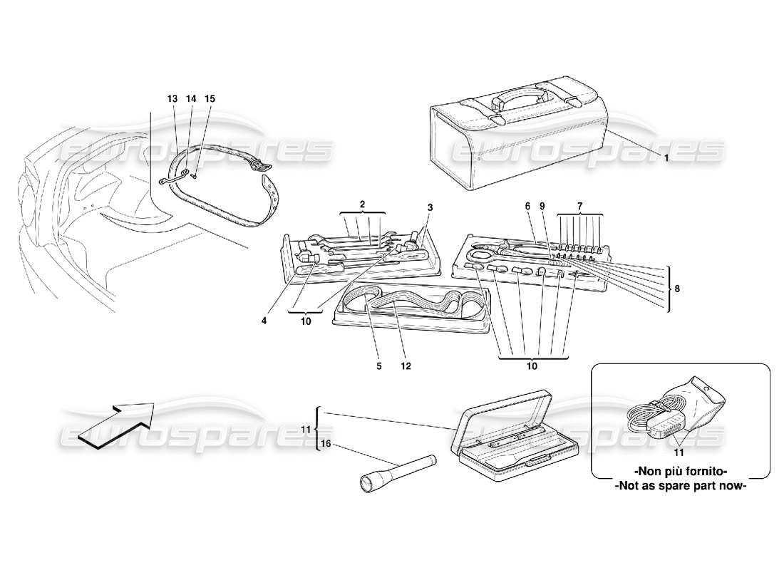 ferrari 456 m gt/m gta equipment and fixing parts diagram