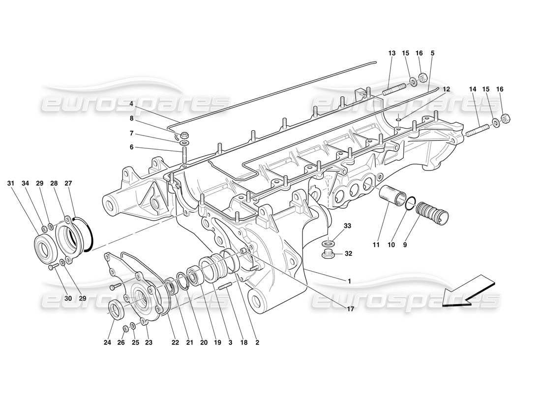 ferrari f50 oil sump and cover parts diagram