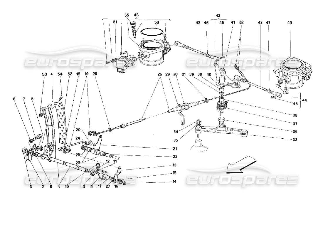 ferrari 512 m throttle control -valid for gd- parts diagram