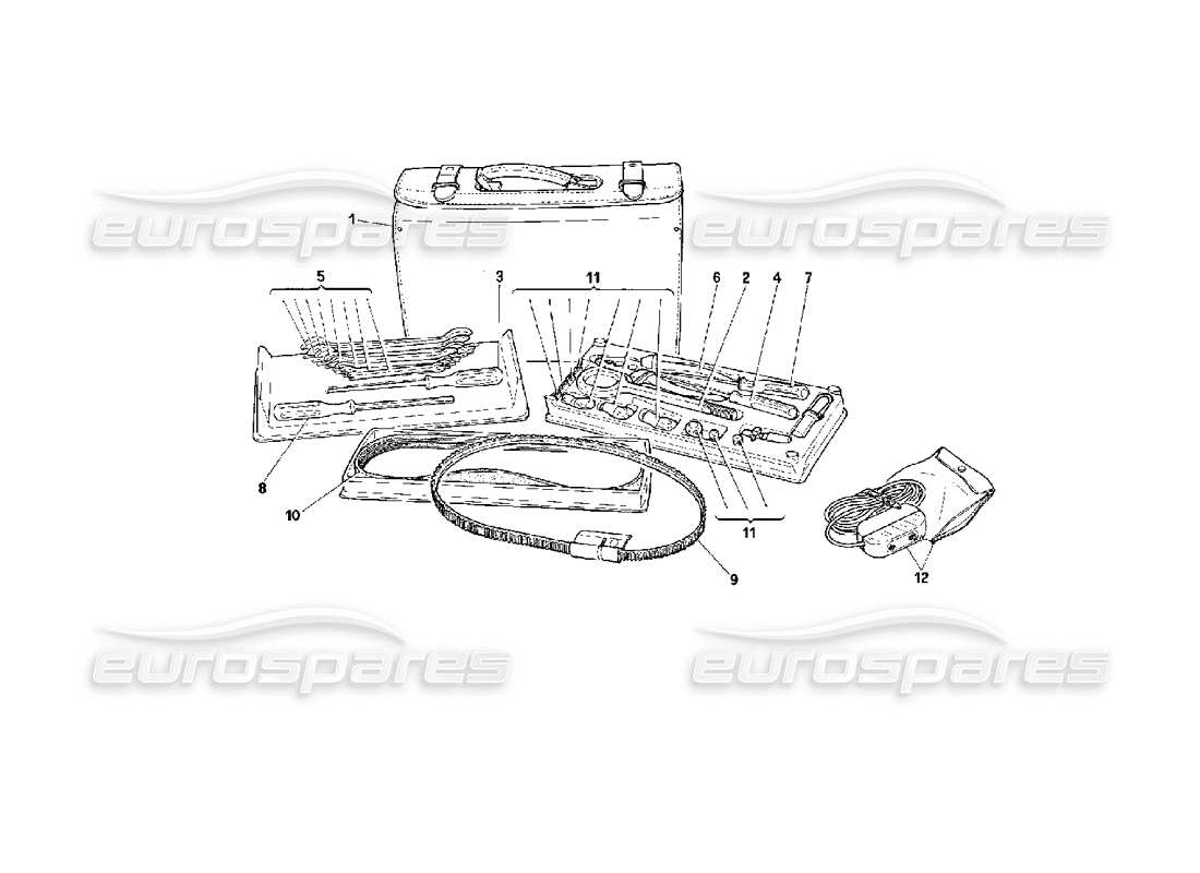 ferrari 512 m tool kit and equipment parts diagram