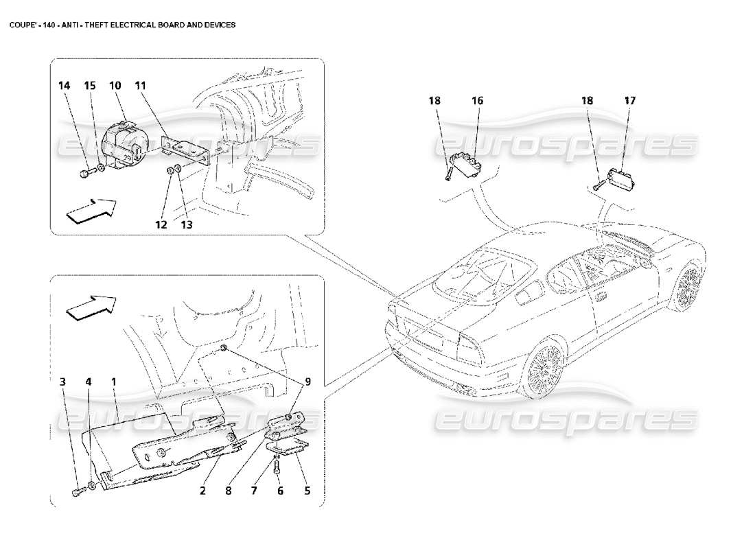 maserati 4200 coupe (2002) anti theft electrical boards and devices part diagram