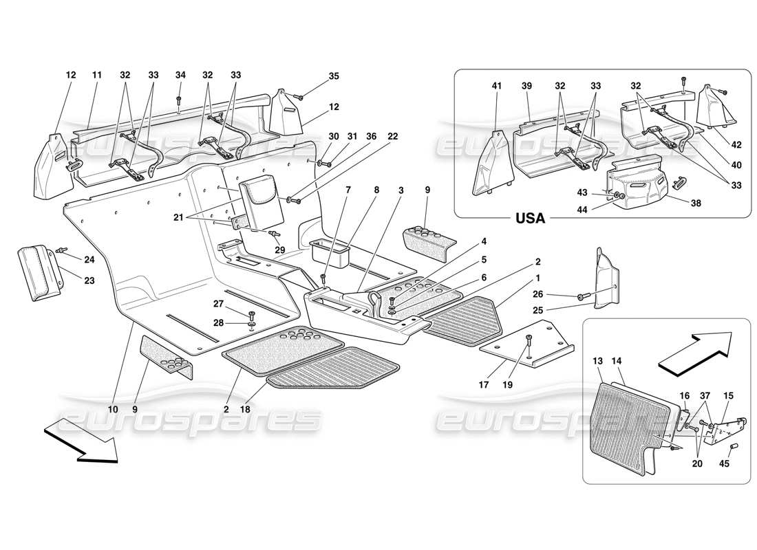 ferrari f50 inner trims parts diagram