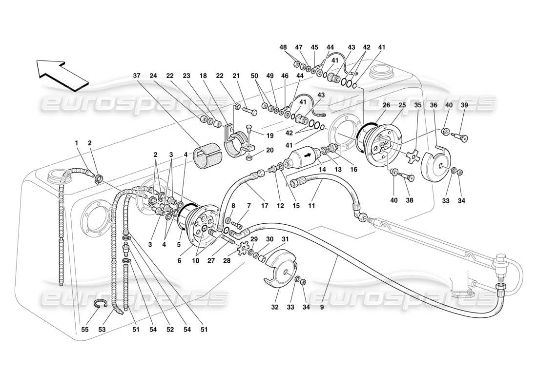 ferrari f50 fuel injection system parts diagram