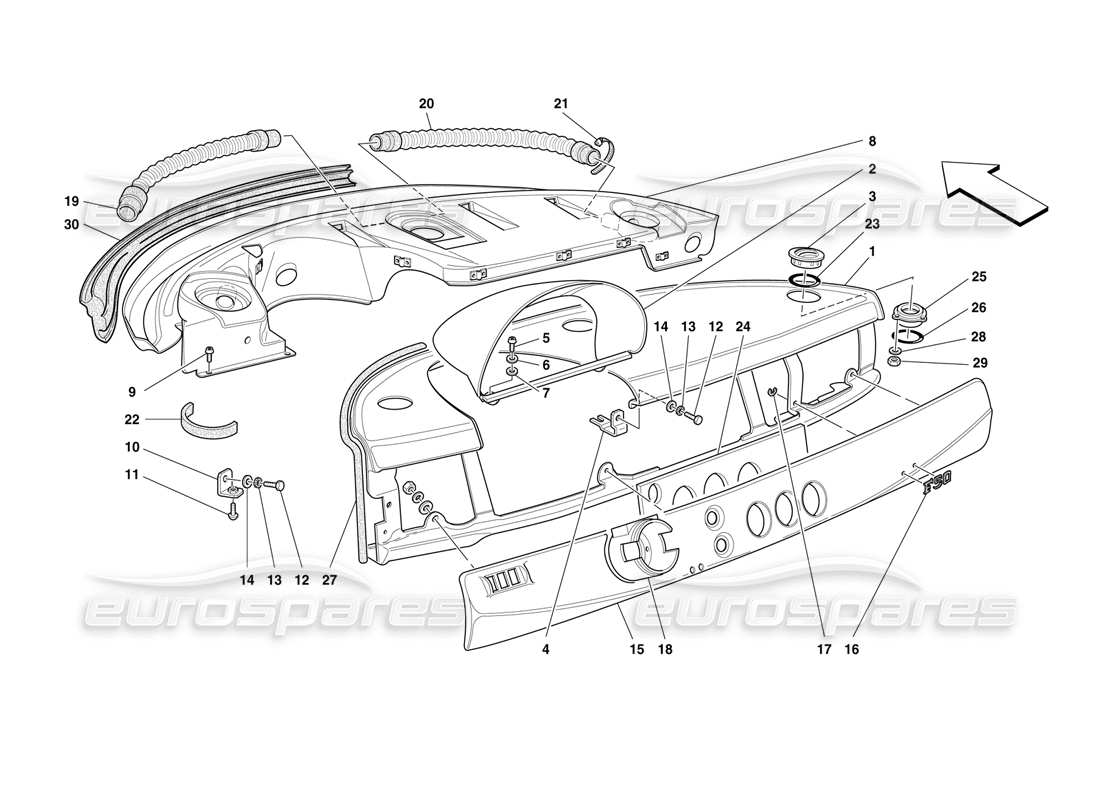 ferrari f50 dashboard parts diagram