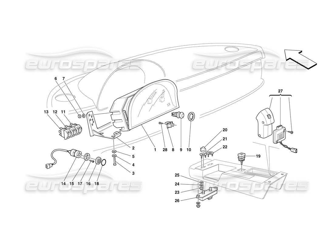ferrari f50 instruments parts diagram