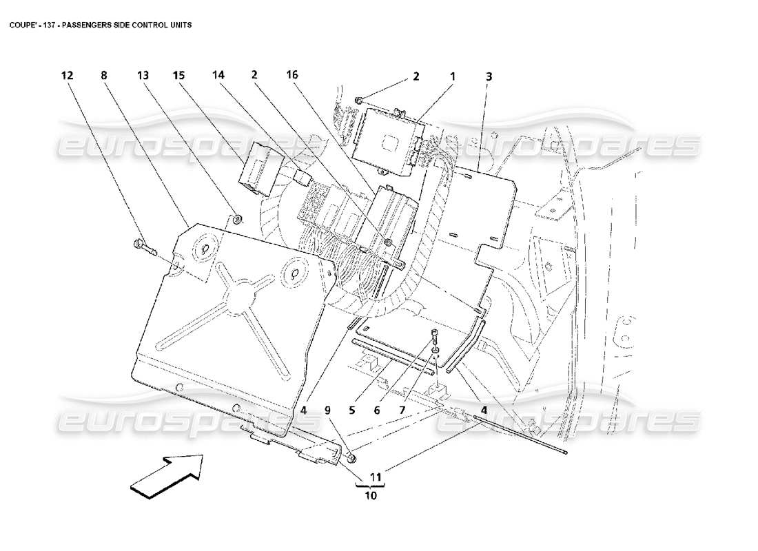 maserati 4200 coupe (2002) passengers side control units part diagram