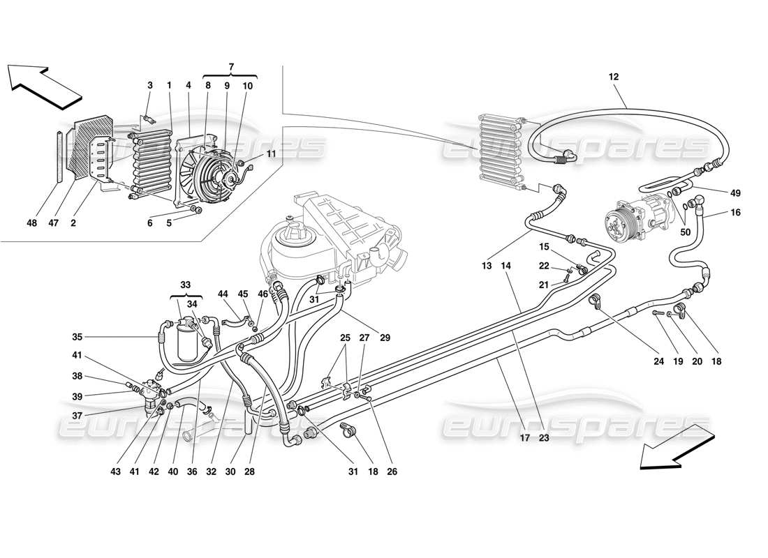 ferrari f50 air conditioning system parts diagram