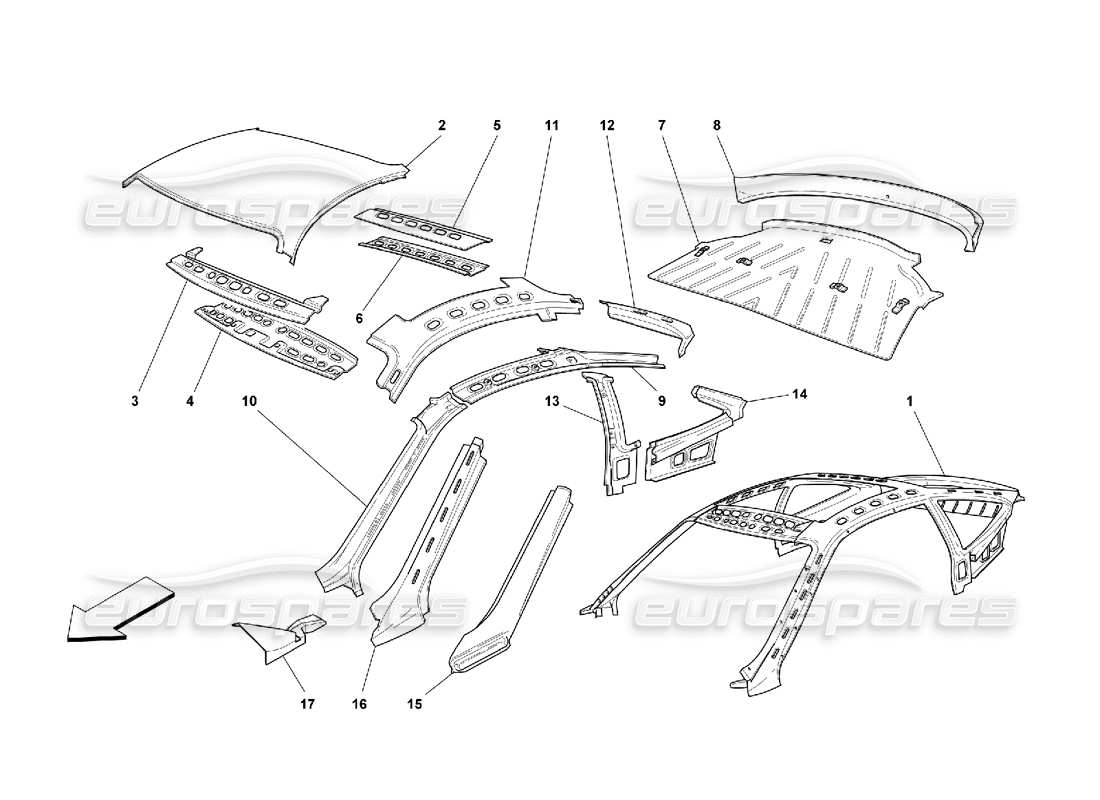 VIEW PARTS DIAGRAMS FROM THE FERRARI 550 MARANELLO PARTS CATALOGUE a part diagram from the ferrari 550 maranello parts catalogue