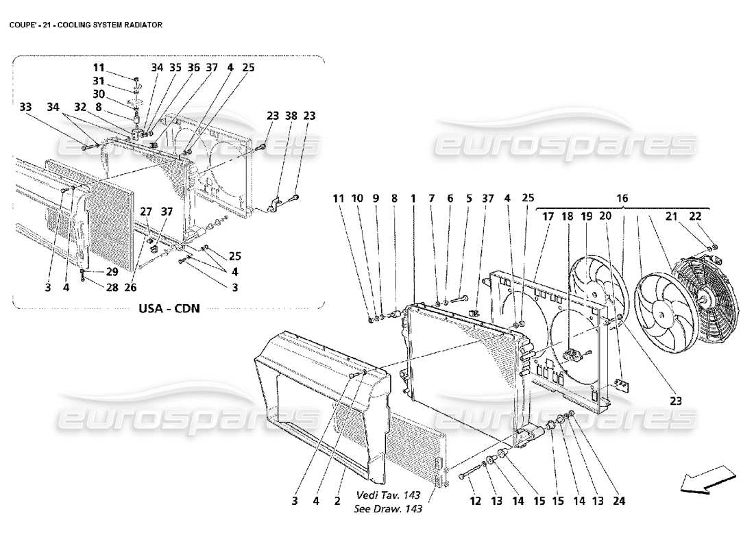 a part diagram from the maserati 4200 coupe (2002) parts catalogue