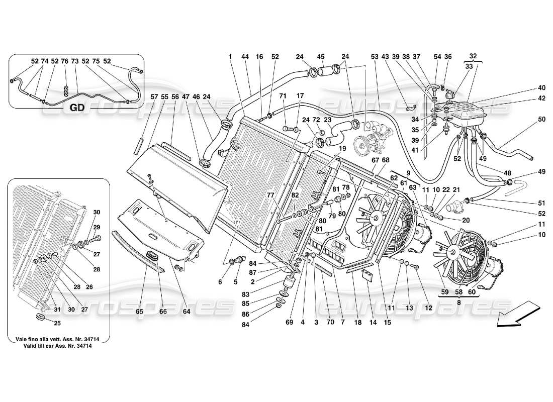 part diagram containing part number 65570400