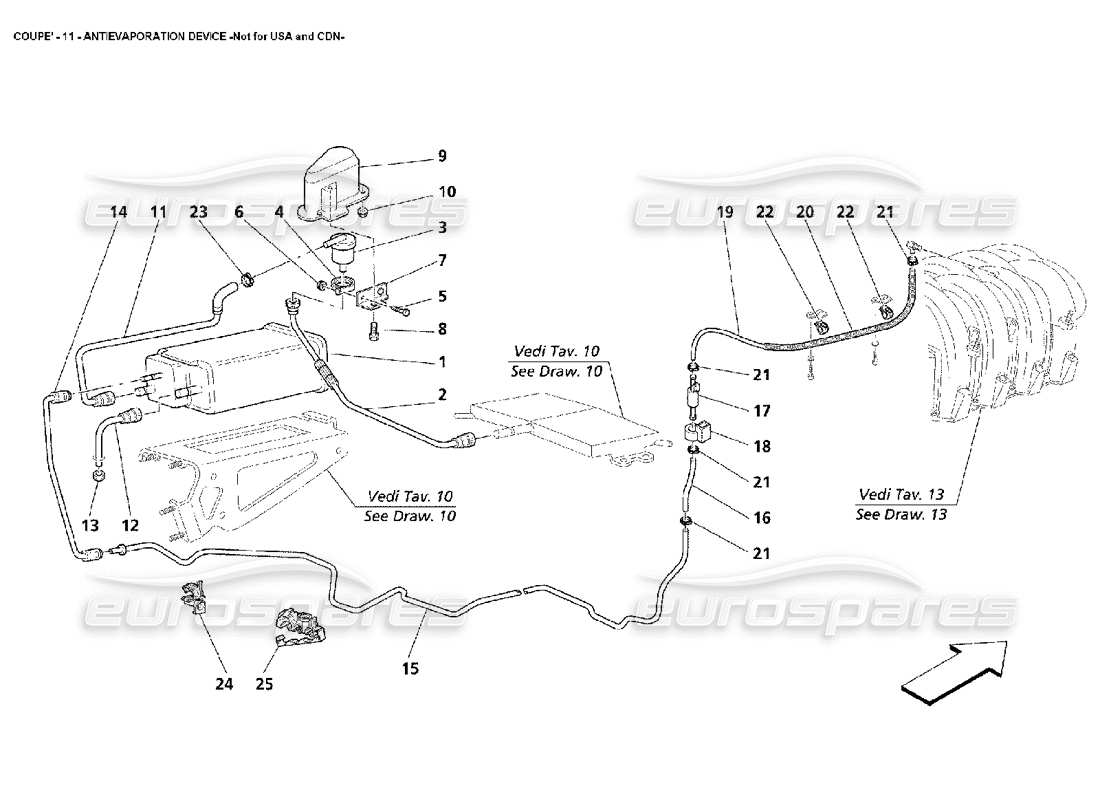 a part diagram from the maserati 4200 coupe (2002) parts catalogue