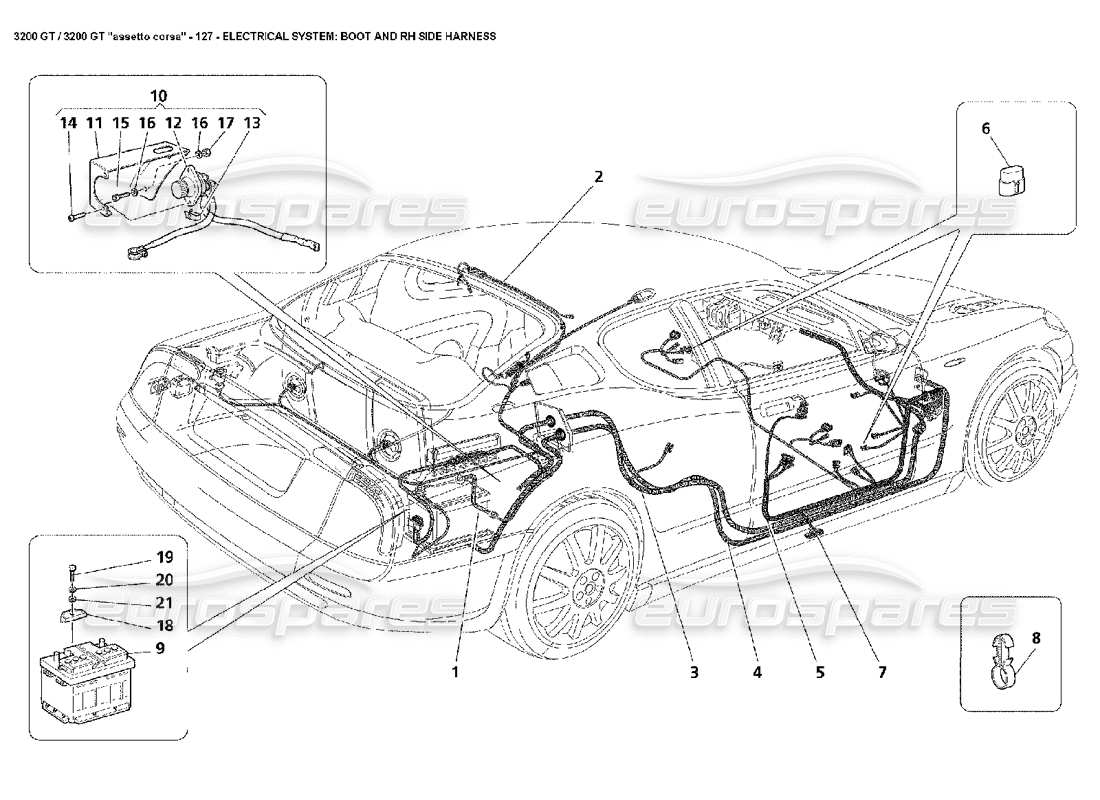 a part diagram from the maserati 3200 parts catalogue