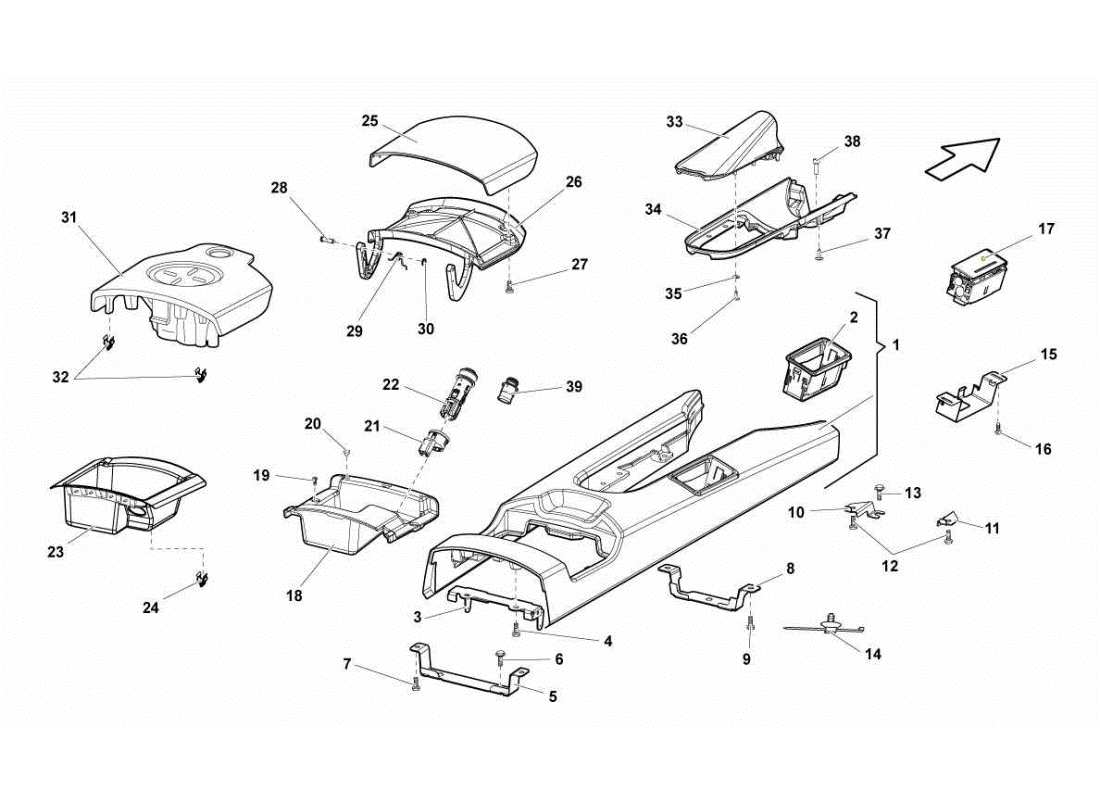 a part diagram from the lamborghini gallardo sts ii sc parts catalogue