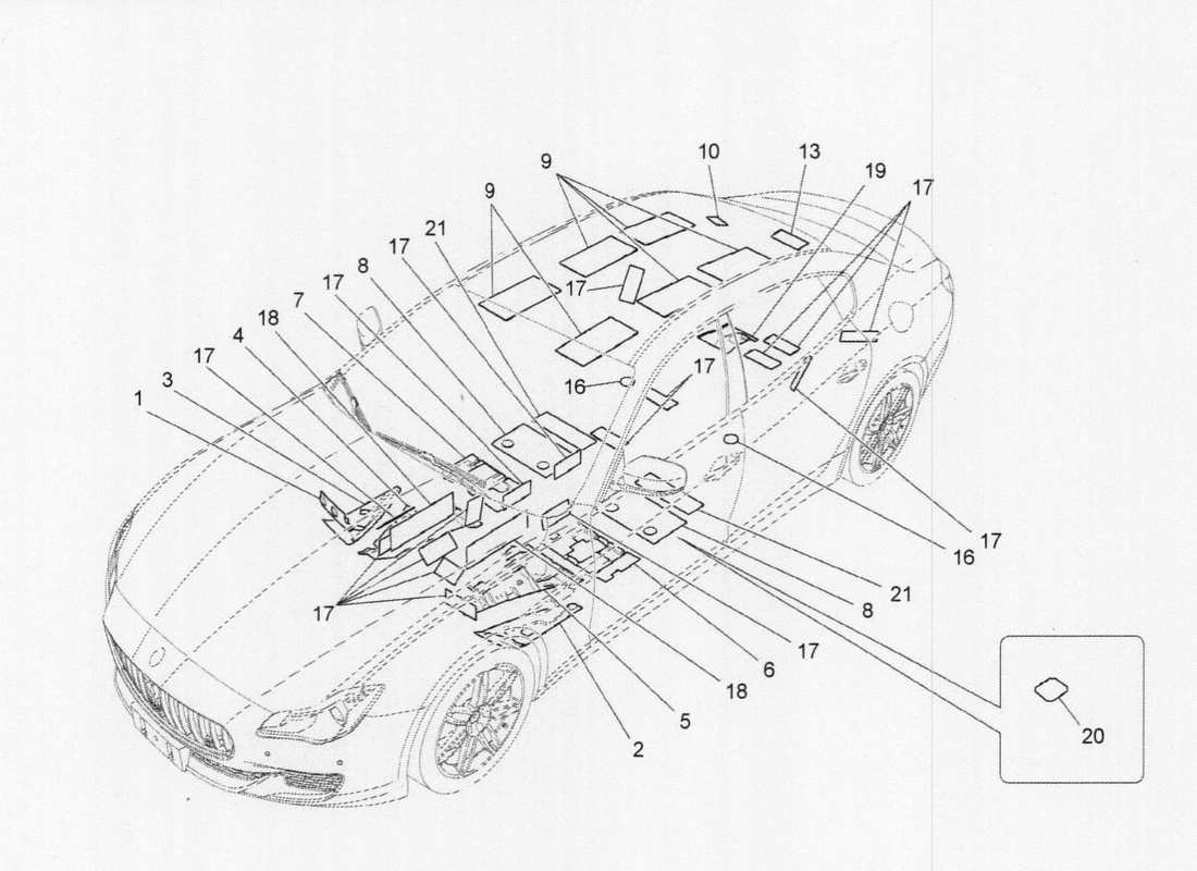 a part diagram from the maserati qtp. v6 3.0 tds 275bhp 2017 parts catalogue