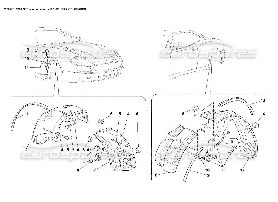 a part diagram from the maserati 3200 parts catalogue