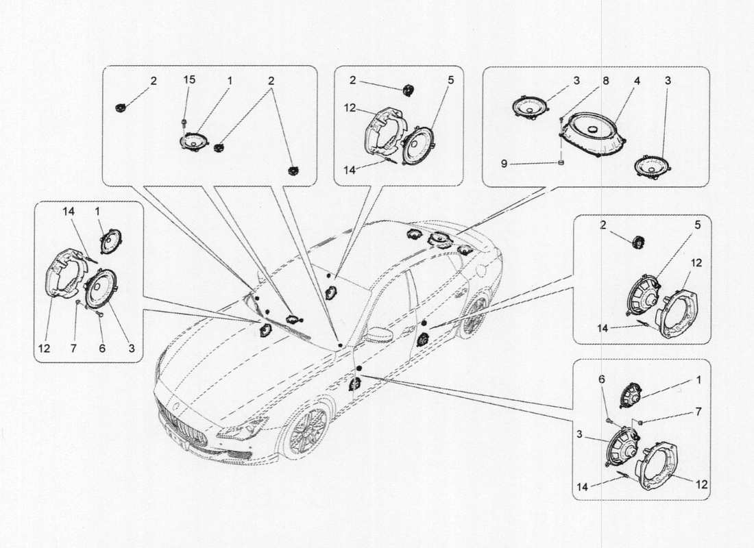 a part diagram from the maserati qtp. v6 3.0 tds 275bhp 2017 parts catalogue