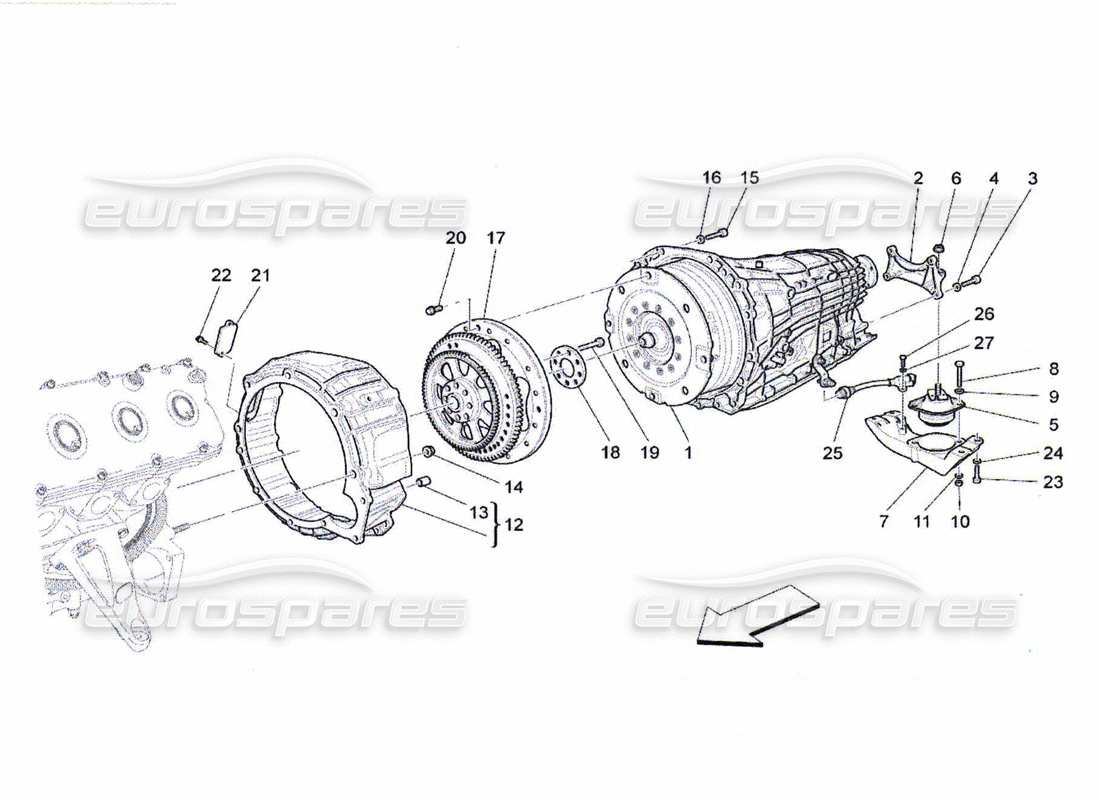 a part diagram from the maserati qtp. (2010) 4.7 parts catalogue