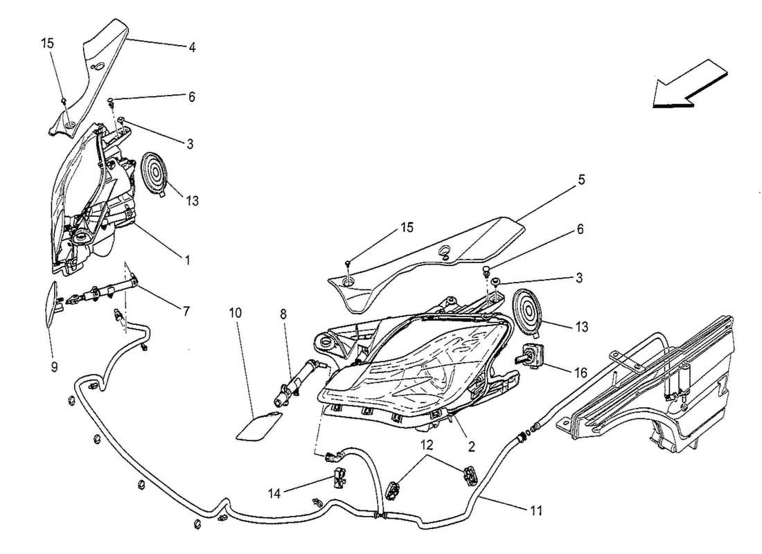 a part diagram from the maserati qtp. v8 3.8 530bhp 2014 parts catalogue