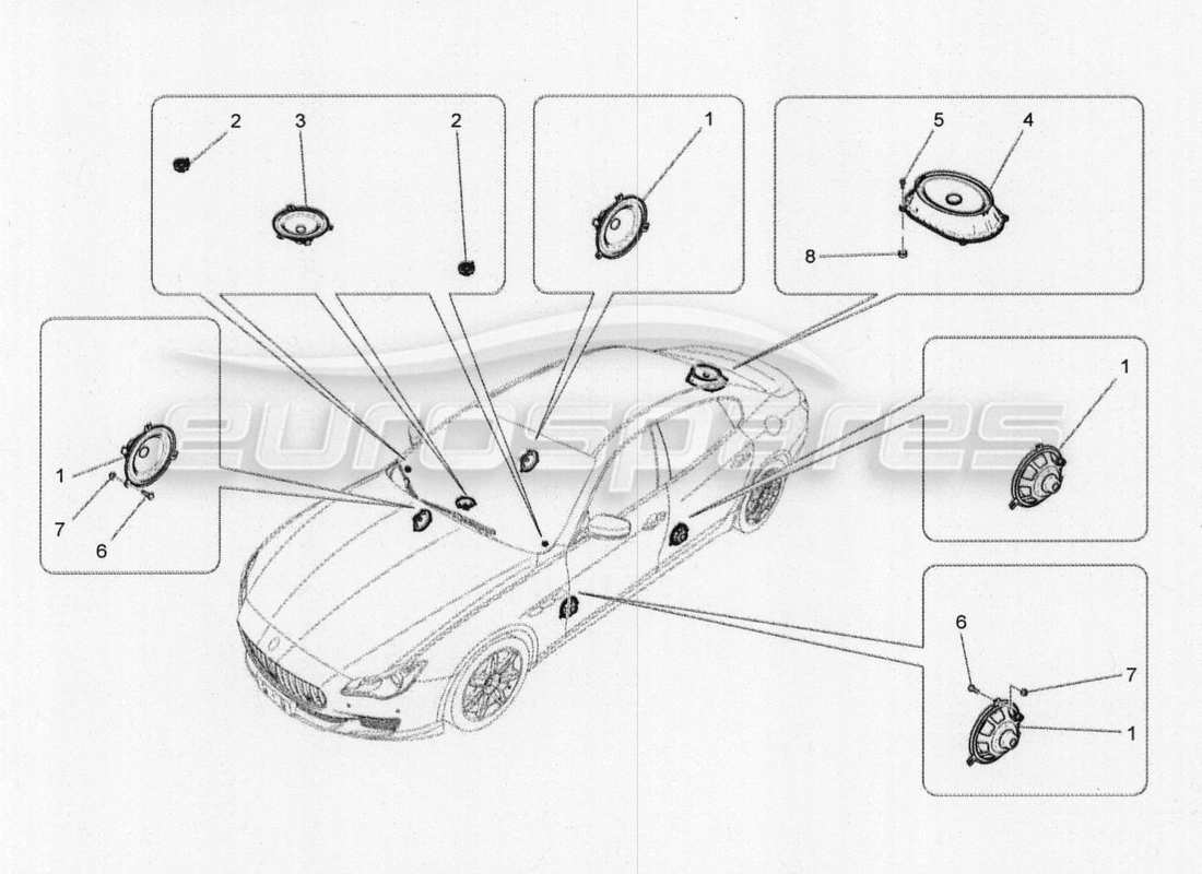 a part diagram from the maserati qtp. v8 3.8 530bhp 2014 auto parts catalogue