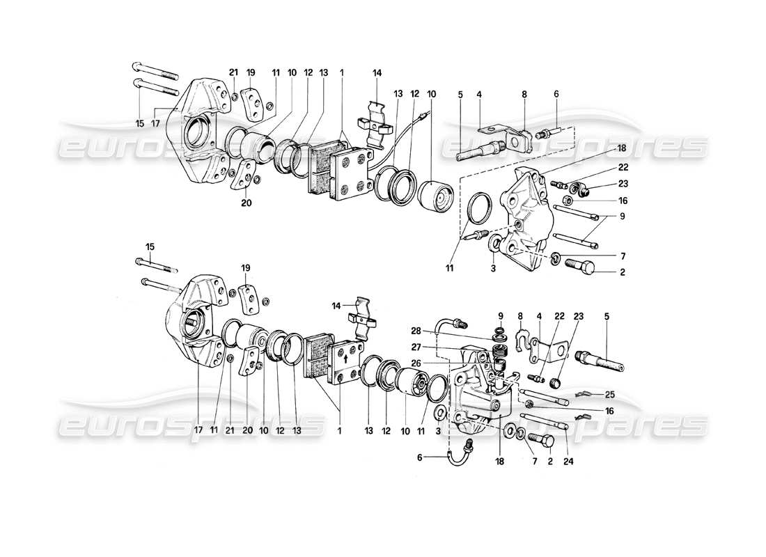 a part diagram from the ferrari mondial 8 (1981) parts catalogue