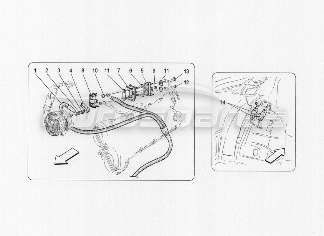 a part diagram from the maserati granturismo parts catalogue