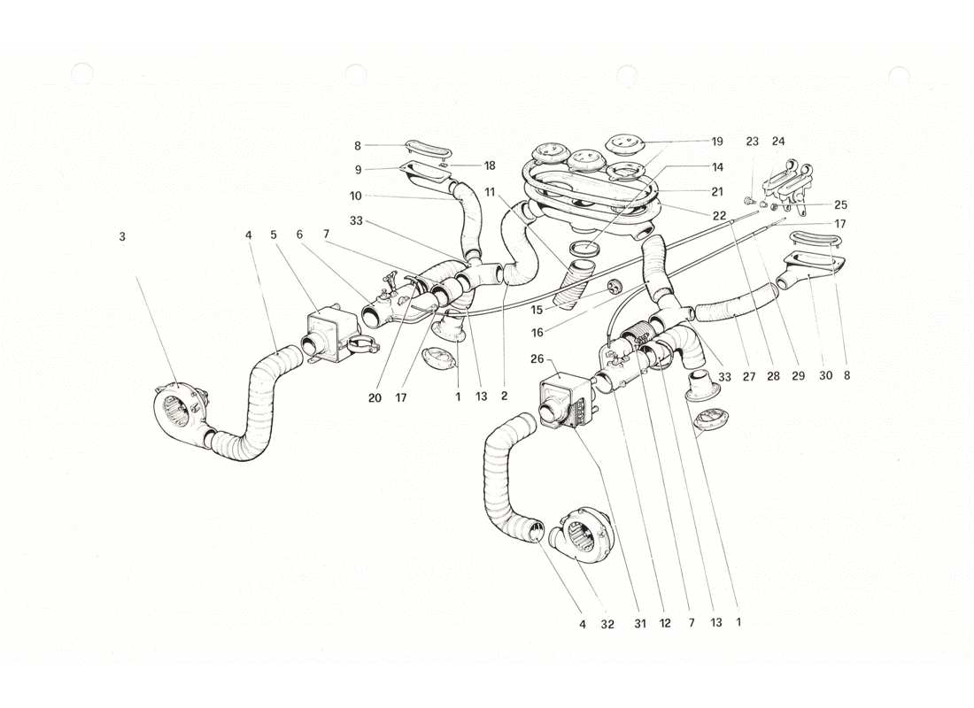 a part diagram from the Ferrari 208 GTB GTS parts catalogue