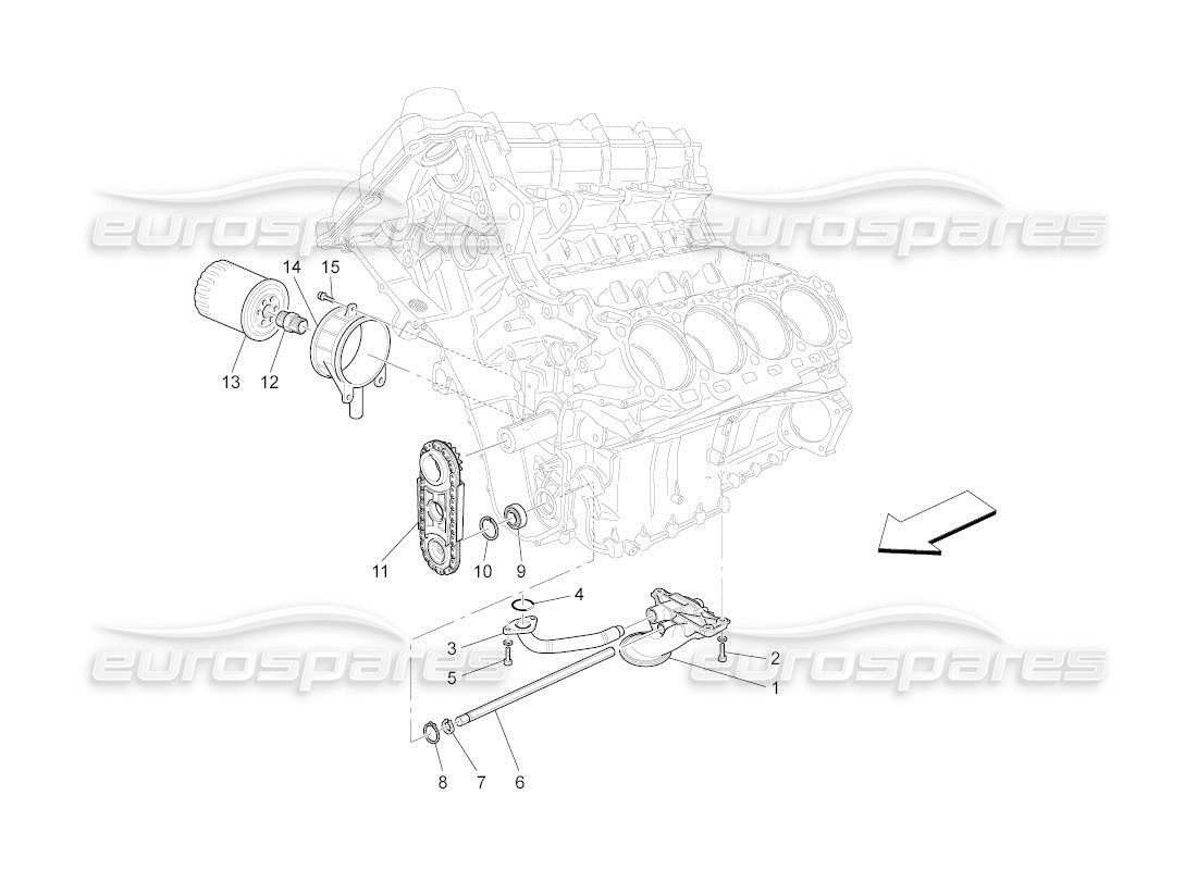 a part diagram from the maserati qtp. (2011) 4.2 auto parts catalogue
