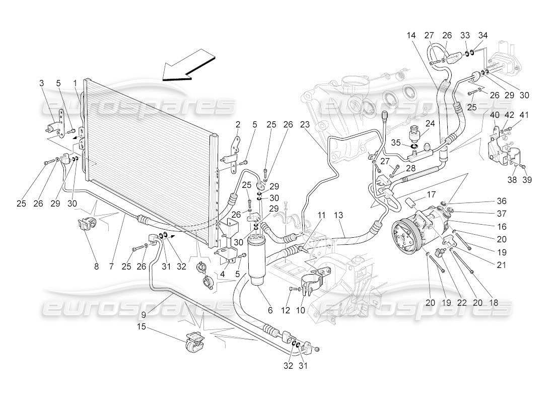 a part diagram from the maserati qtp. (2011) 4.2 auto parts catalogue