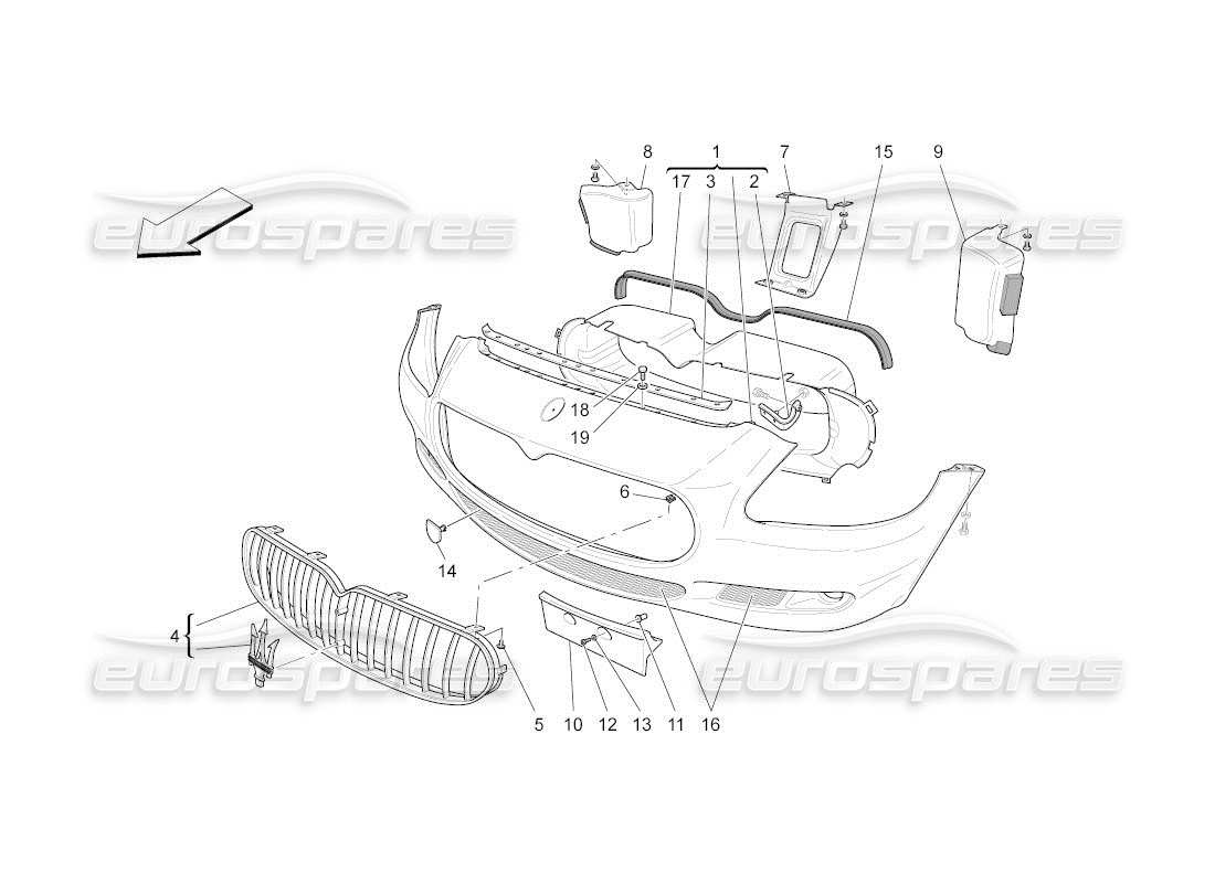 a part diagram from the maserati qtp. (2010) 4.2 auto parts catalogue
