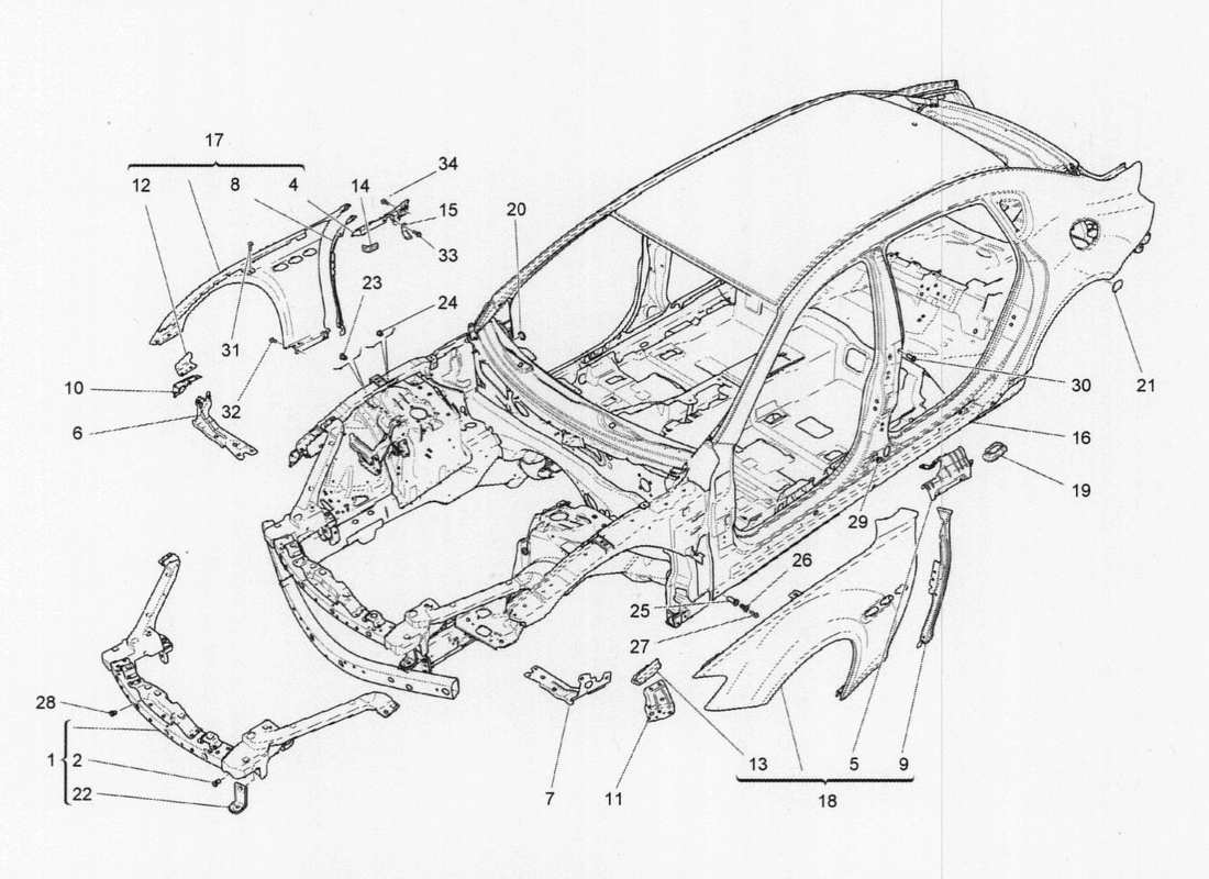 a part diagram from the Maserati QTP. V6 3.0 TDS 275bhp 2017 parts catalogue