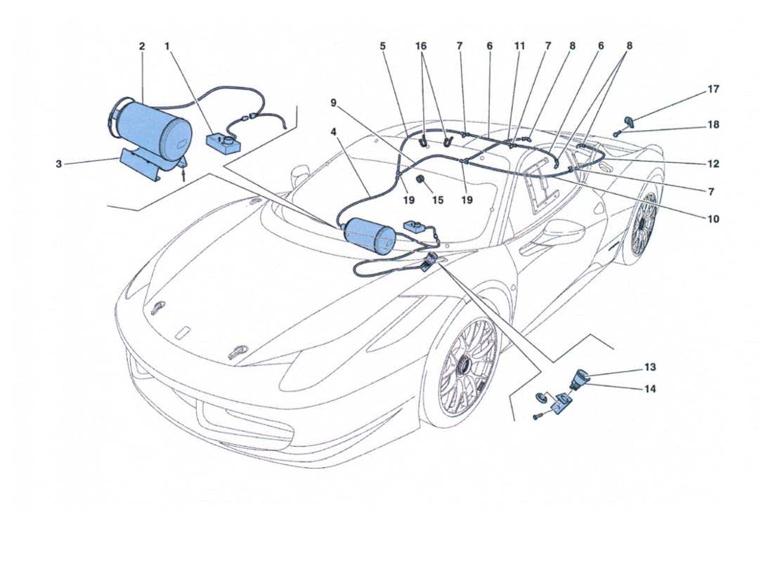 a part diagram from the Ferrari 458 Challenge parts catalogue