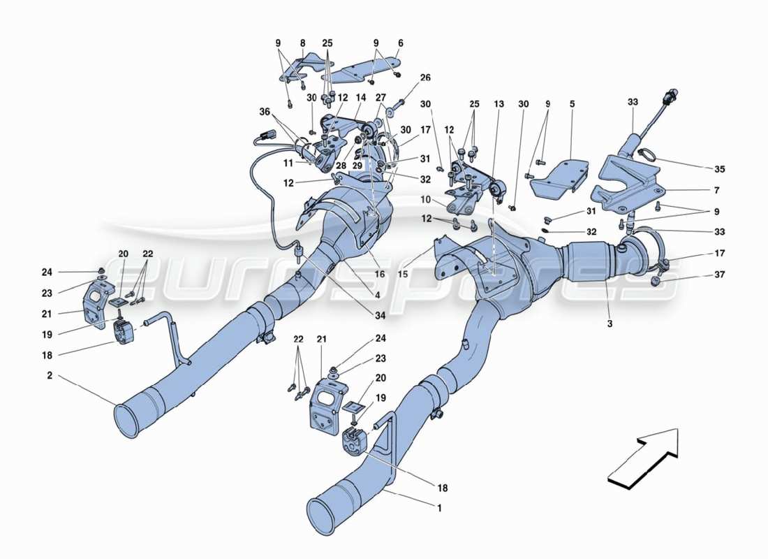 a part diagram from the ferrari 488 challenge parts catalogue