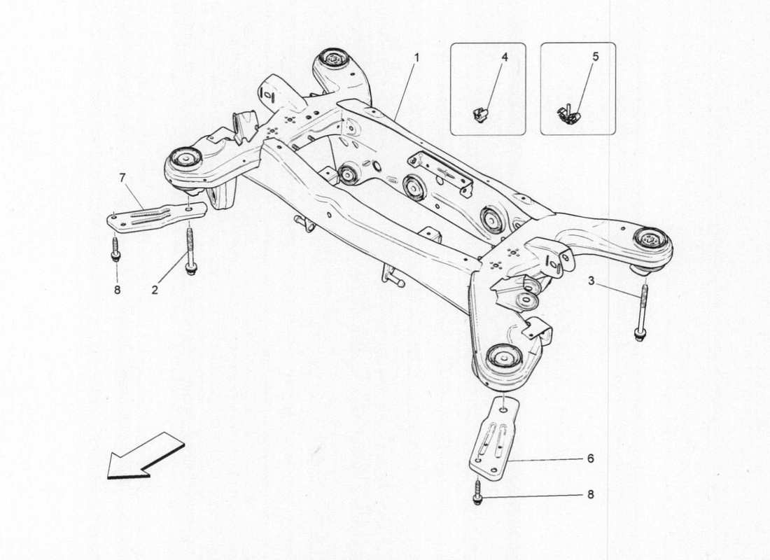 a part diagram from the maserati quattroporte m156 (2014 onwards) parts catalogue